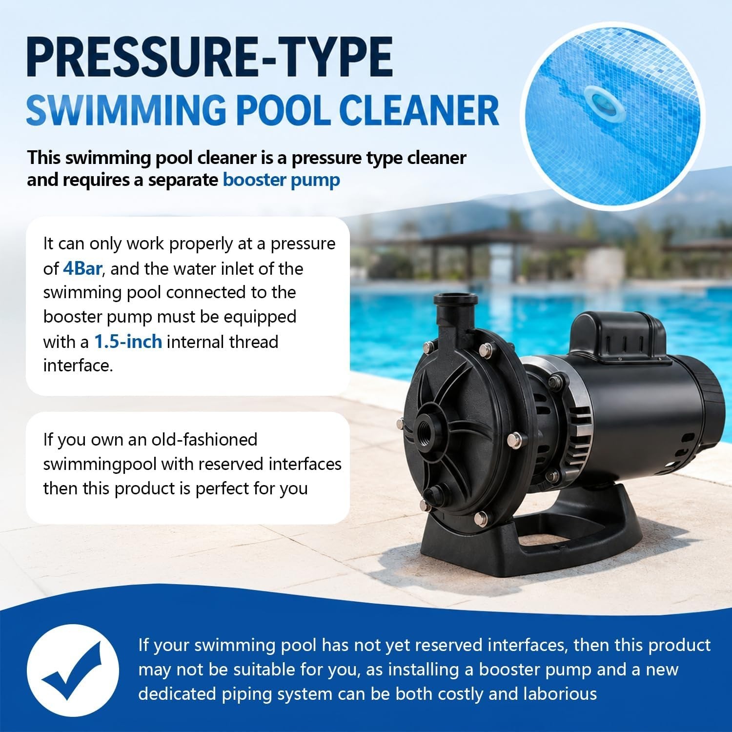Upgrade Pool Pressure Side Sweeper NEW IN BOX (READ PLEASE)