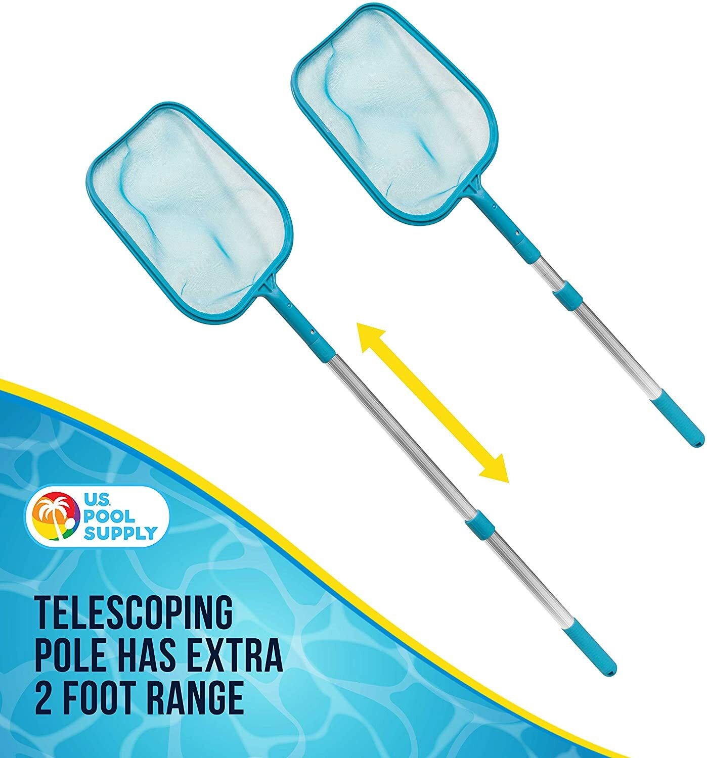 Fine Mesh Pool Leaf Skimmer Net w/ 5FT Telescopic Aluminium Pole Frame US SUPPLY