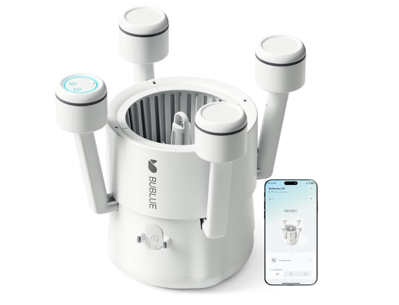 BUBLUE F10 Robotic Pool Skimmer Surface Cleaner App Control AI Navigation White