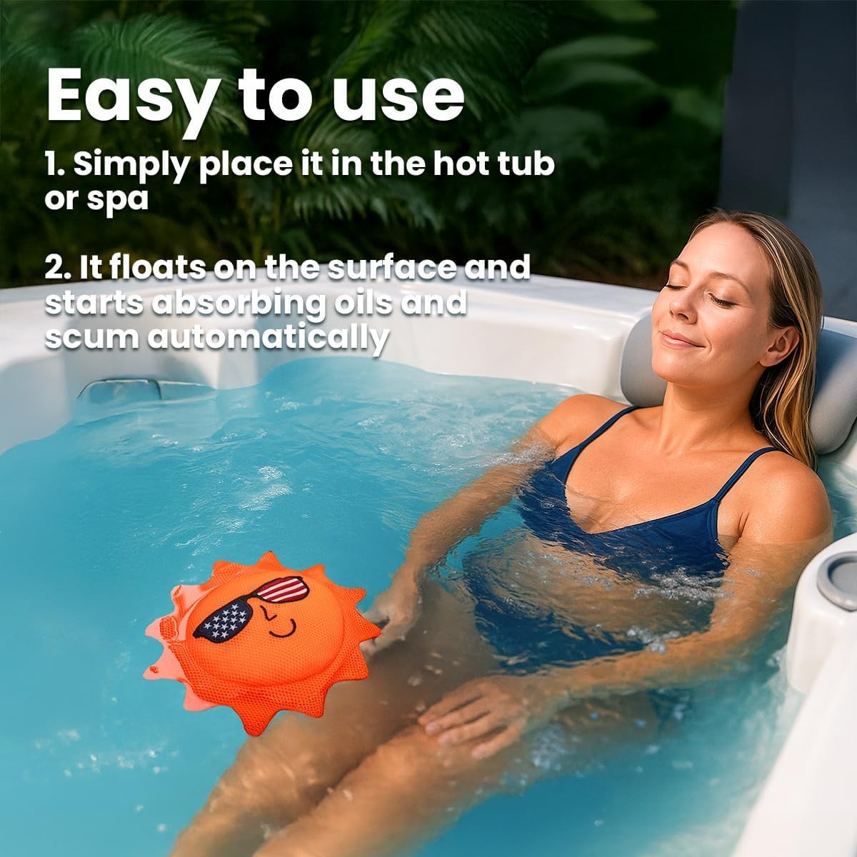 3 Pack Scum Absorber for Spa Hot Tubs, Reusable Spa Tub Cleaner, Oil, Orange
