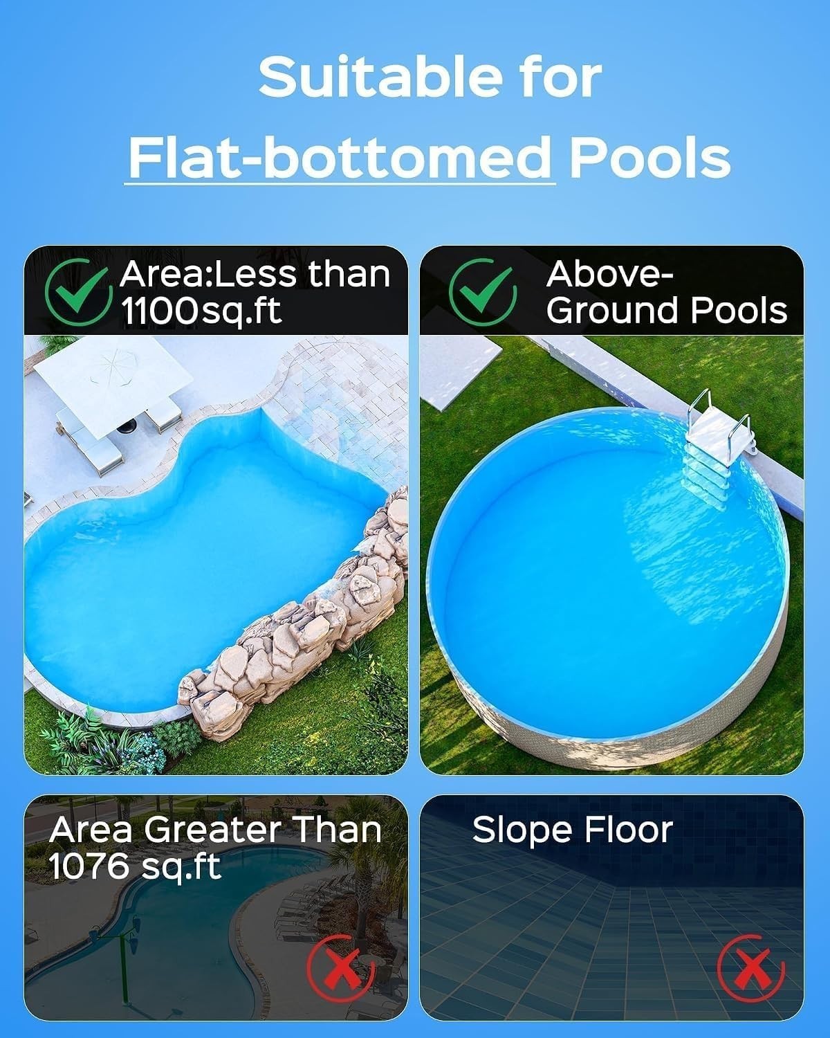 WYBOT A1 Cordless Robotic Pool Cleaner, Automatic Pool Vacuum