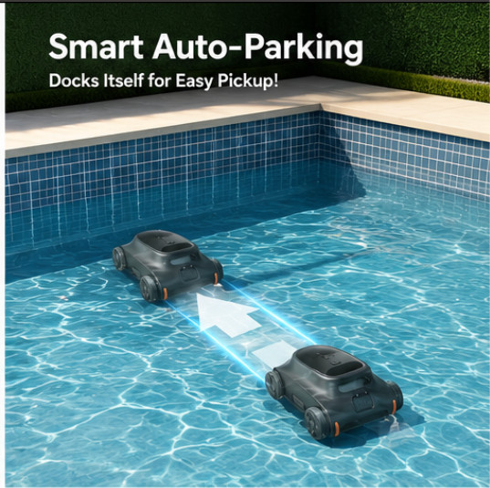 Cordless Pool Vacuum Robot Smart Navigation Auto Dock 2150 Sq Ft In-Ground Clean