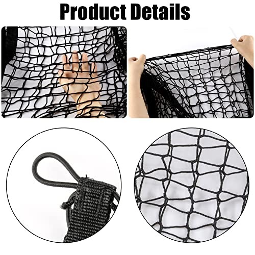 Amiss Heavy Duty Mesh Cargo Net, 3 Pocket Trunk Bed Storage Organizer