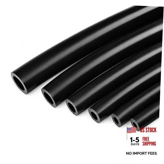 Silicone Vacuum Hose Kit 6PCS 5FT Tubing (1/8&Prime; to 5 Feet) – Black