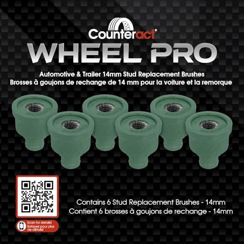WP-SB14 14mm Wheel Pro Stud Brush -6 pk – Clip in
