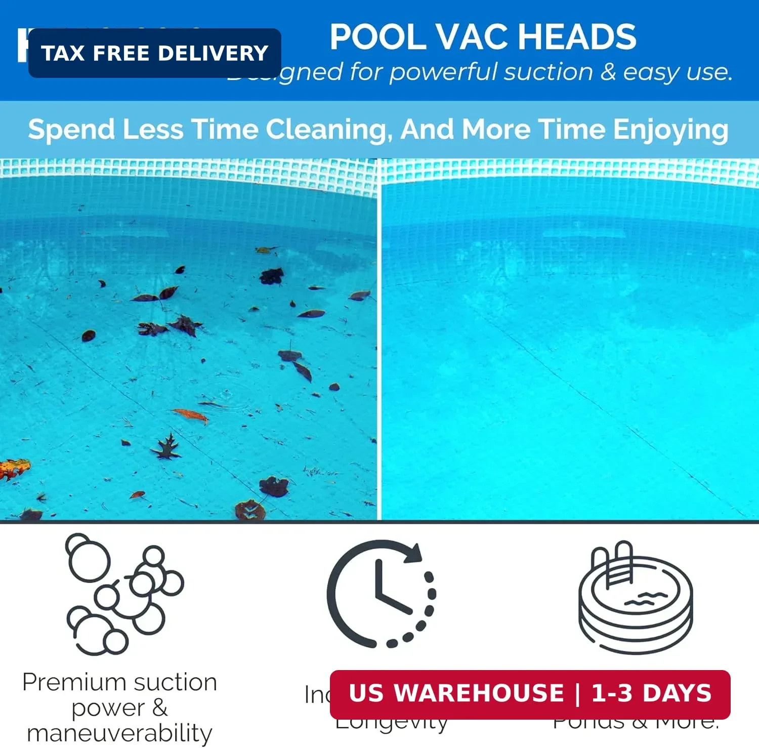 SWIMLINE HYDROTOOLS Manual Vacuum Head Attachment For Inground & Above Ground Po