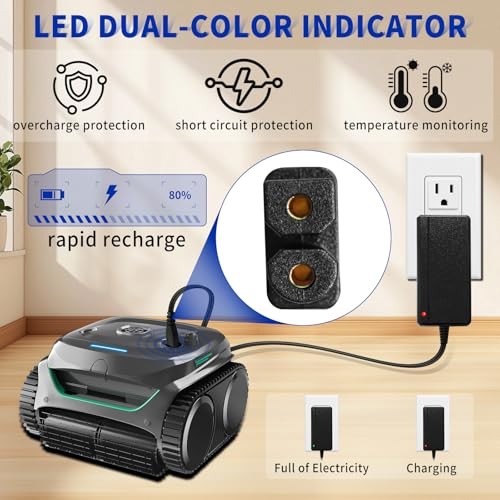for Wybot Cordless Pool Vacuum Plug 25.2V Quick Charger Compatible with Wybot