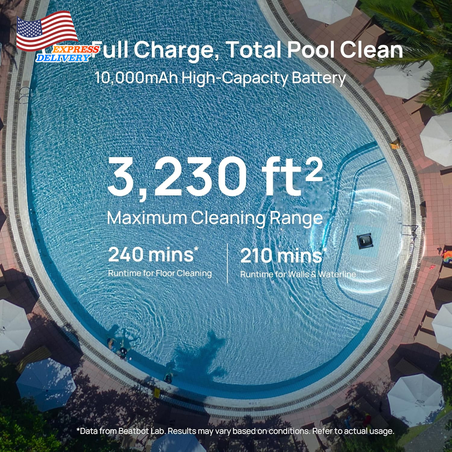 Aquasense 2 Cordless Robotic Pool Vacuum Cleaner Double-Pass Waterline Scrubbing