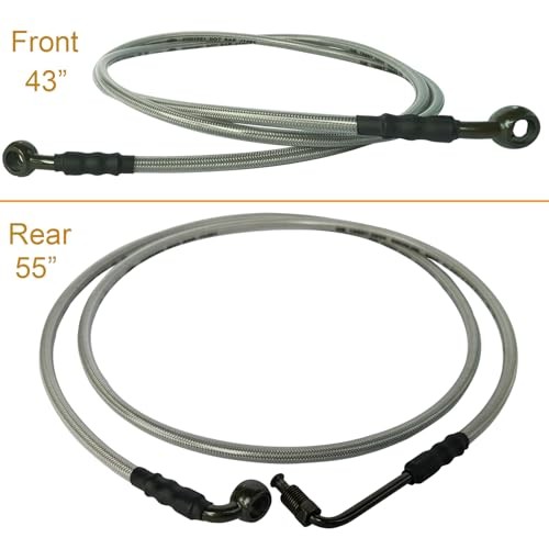 Extended Front & Rear Brake Hose Lines Brake Cable Set Compatible with Polaris
