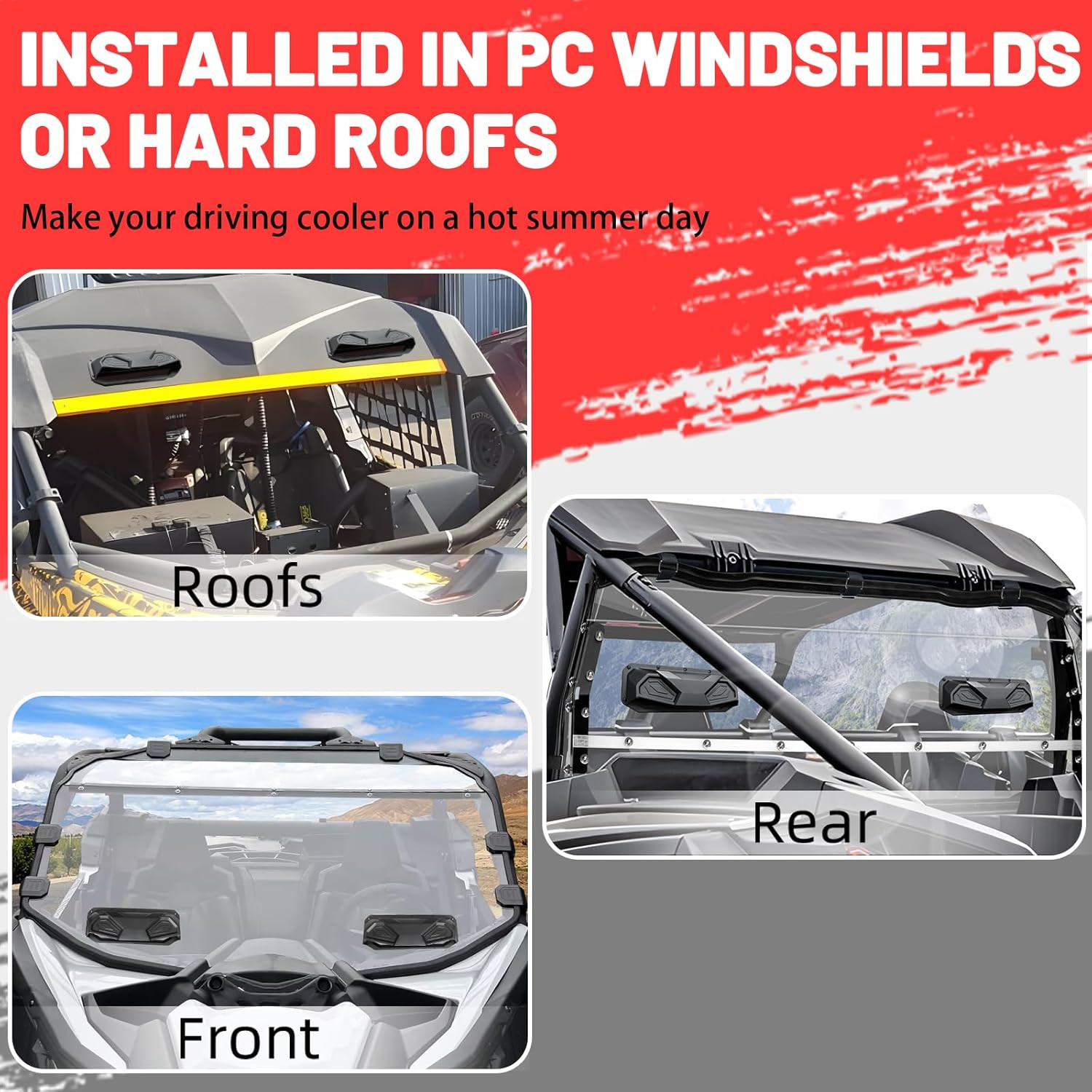 2PCS UTV Windshield Vents UTV Roof Vents Compatible with Polaris RZR General Ran