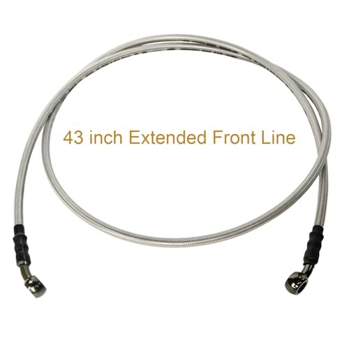 Extended Front & Rear Brake Hose Lines Brake Cable Set Compatible with Polaris
