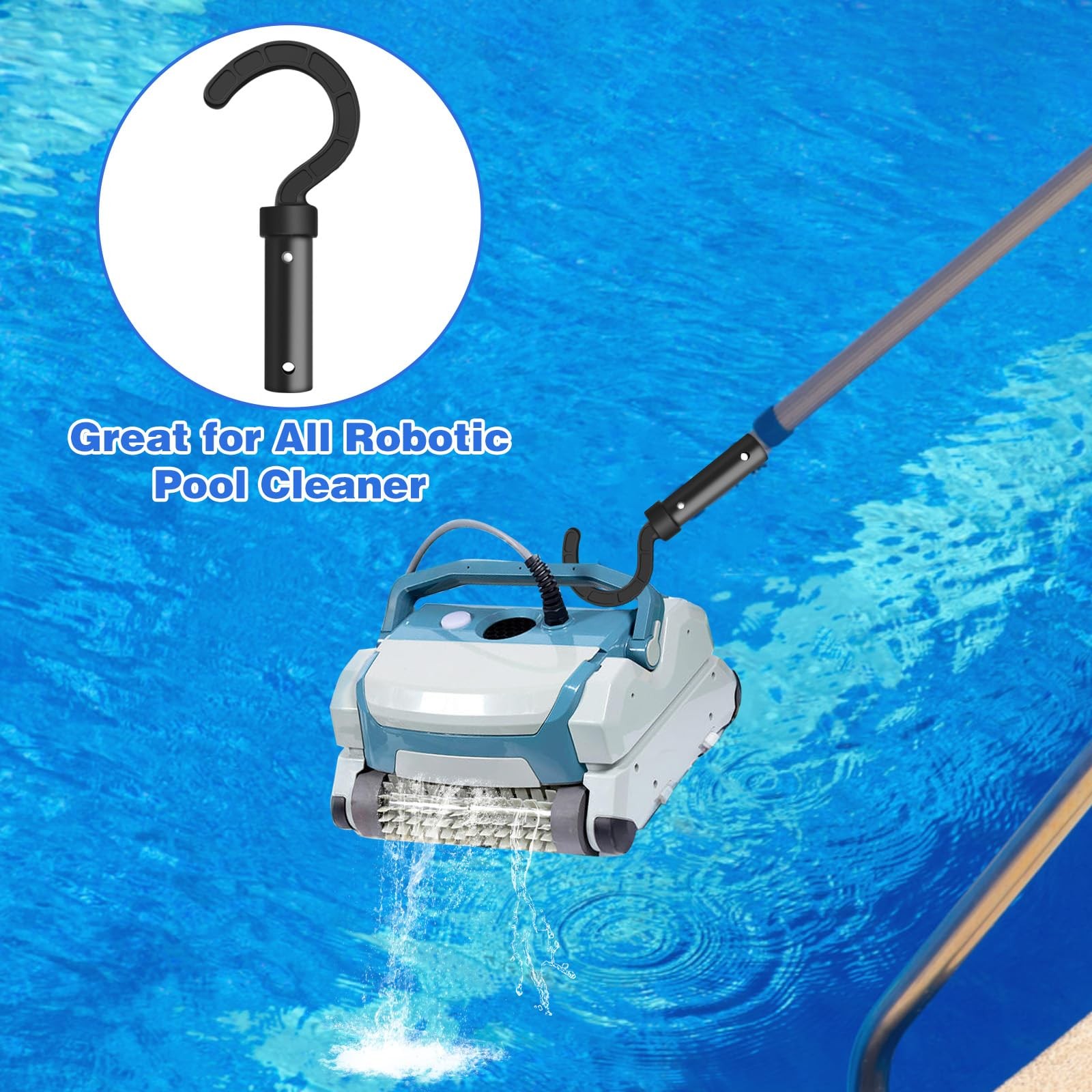 HINGTAI Pool Retriever Hook for Robotic Cleaner Accessories, Black