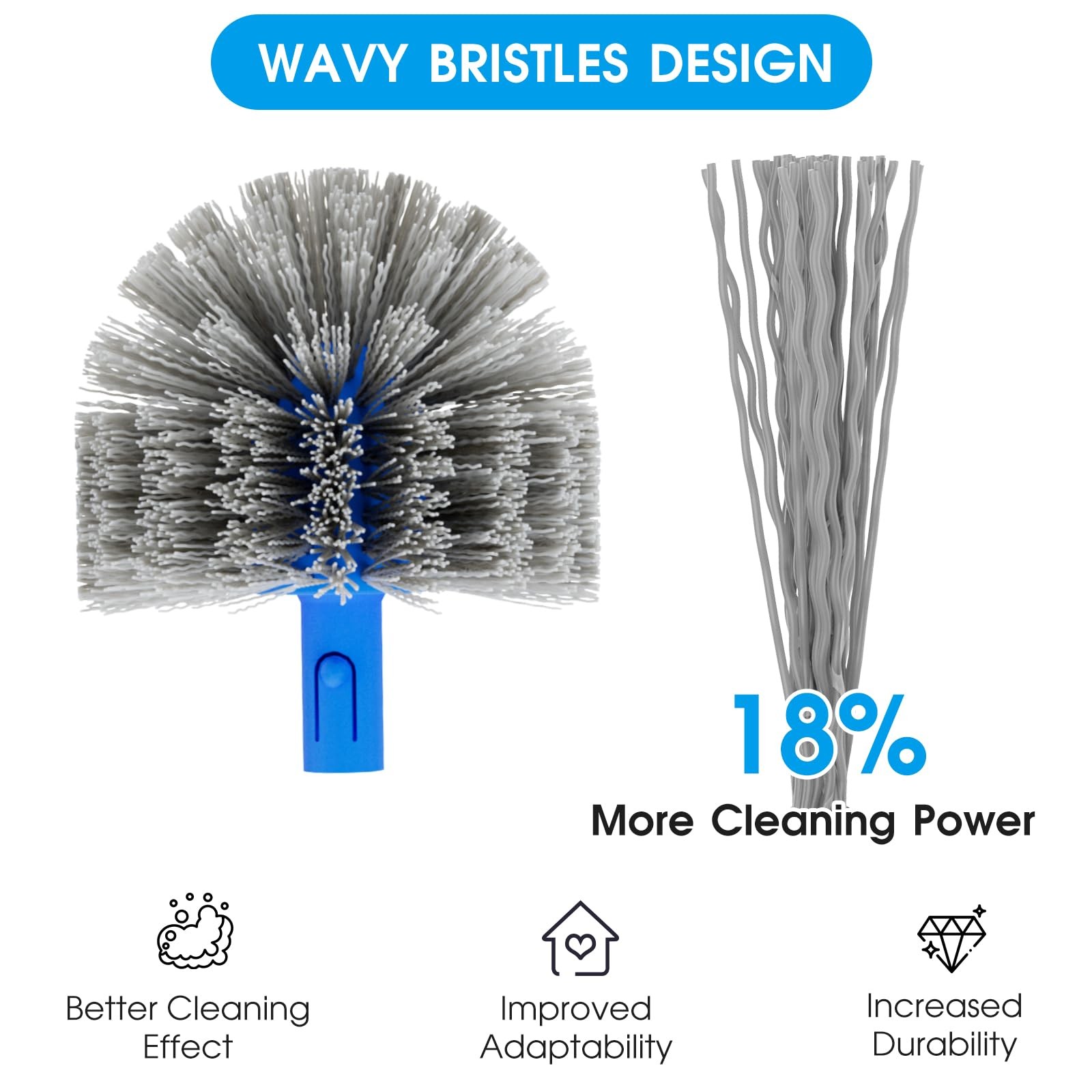 Pool Brush for Cleaning 20 Inch Detachable Round Brush, Blue