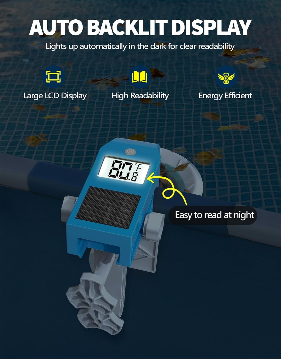 Above Ground Pool Skimmer with Solar Thermometer | Auto Skimming Debris Removal