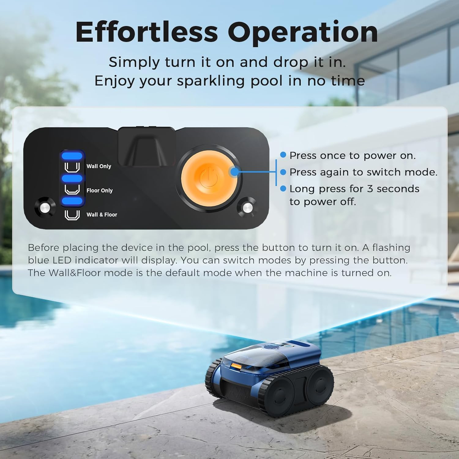Robotic Pool Cleaner,Cordless Pool Vacuum for Inground Pools,Automatic Pool Clea