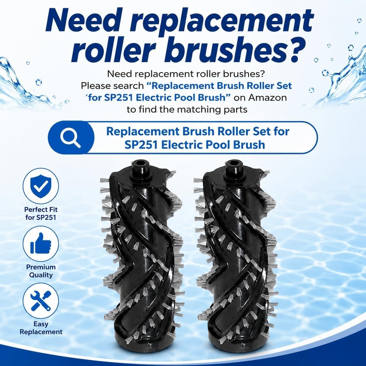 Electric Pool Brush Head, Cordless Motorized Pool Scrubber for Inground & Abo…