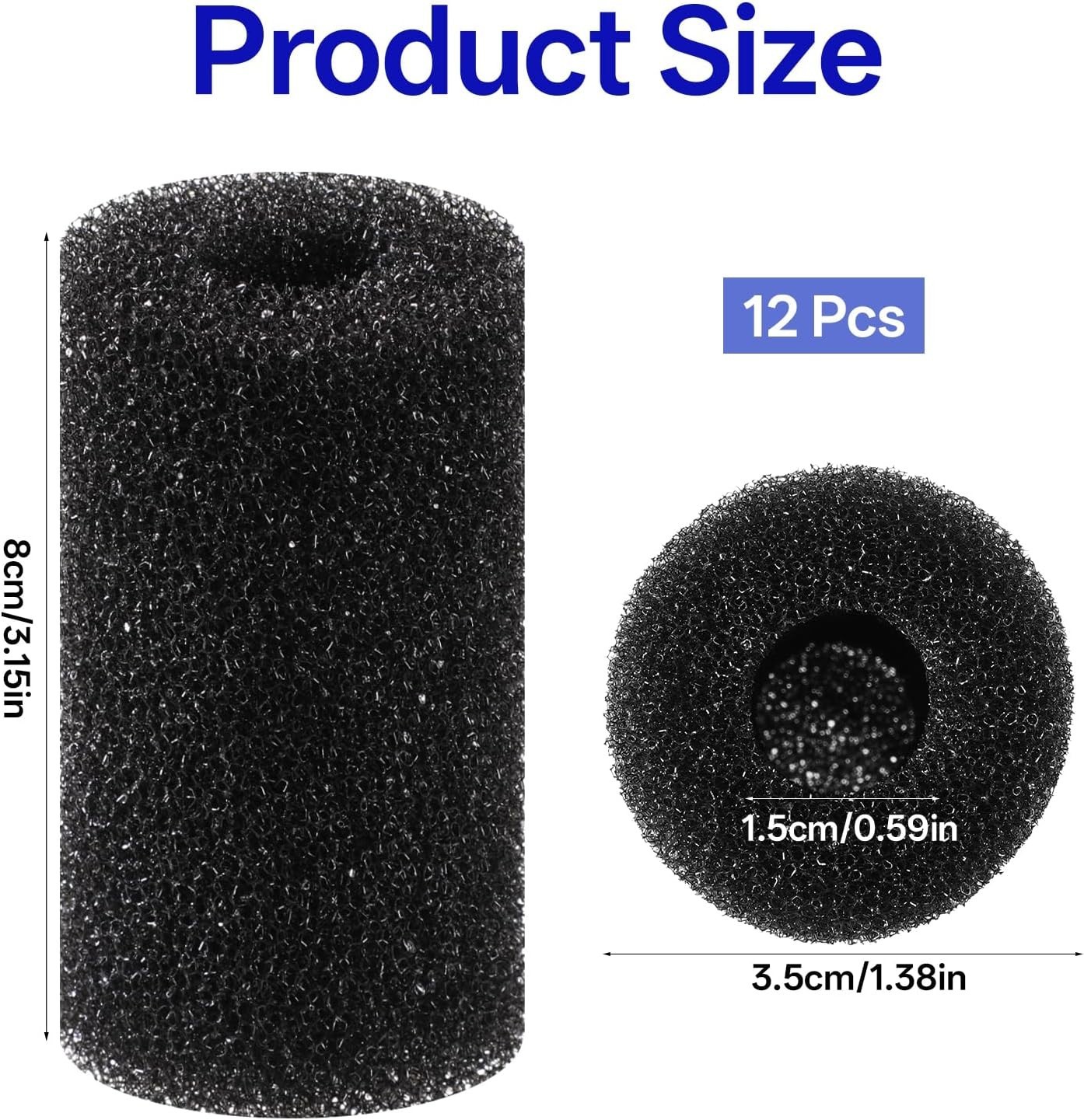 12 Pack Pool Tail Sweep Sponge, High Density Sweep Hose Pool Cleaner Tail Scr…