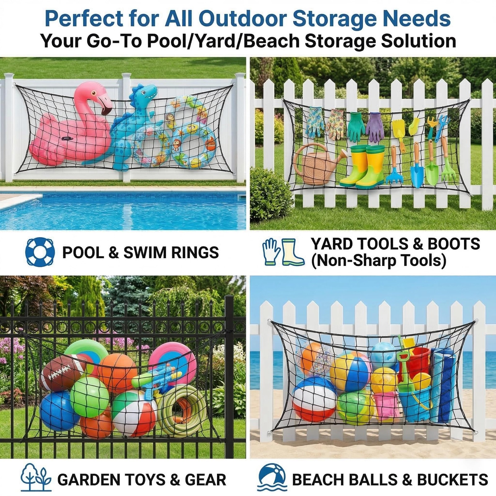 Extra Large Pool Float Storage Net, 71 »×47 » Hanging Swimming Pool Organizer…