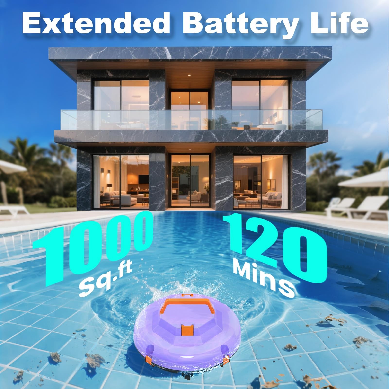 2026 Cordless Robotic Pool Cleaner – 120 Mins Automatic Pool Vacuum for Above…