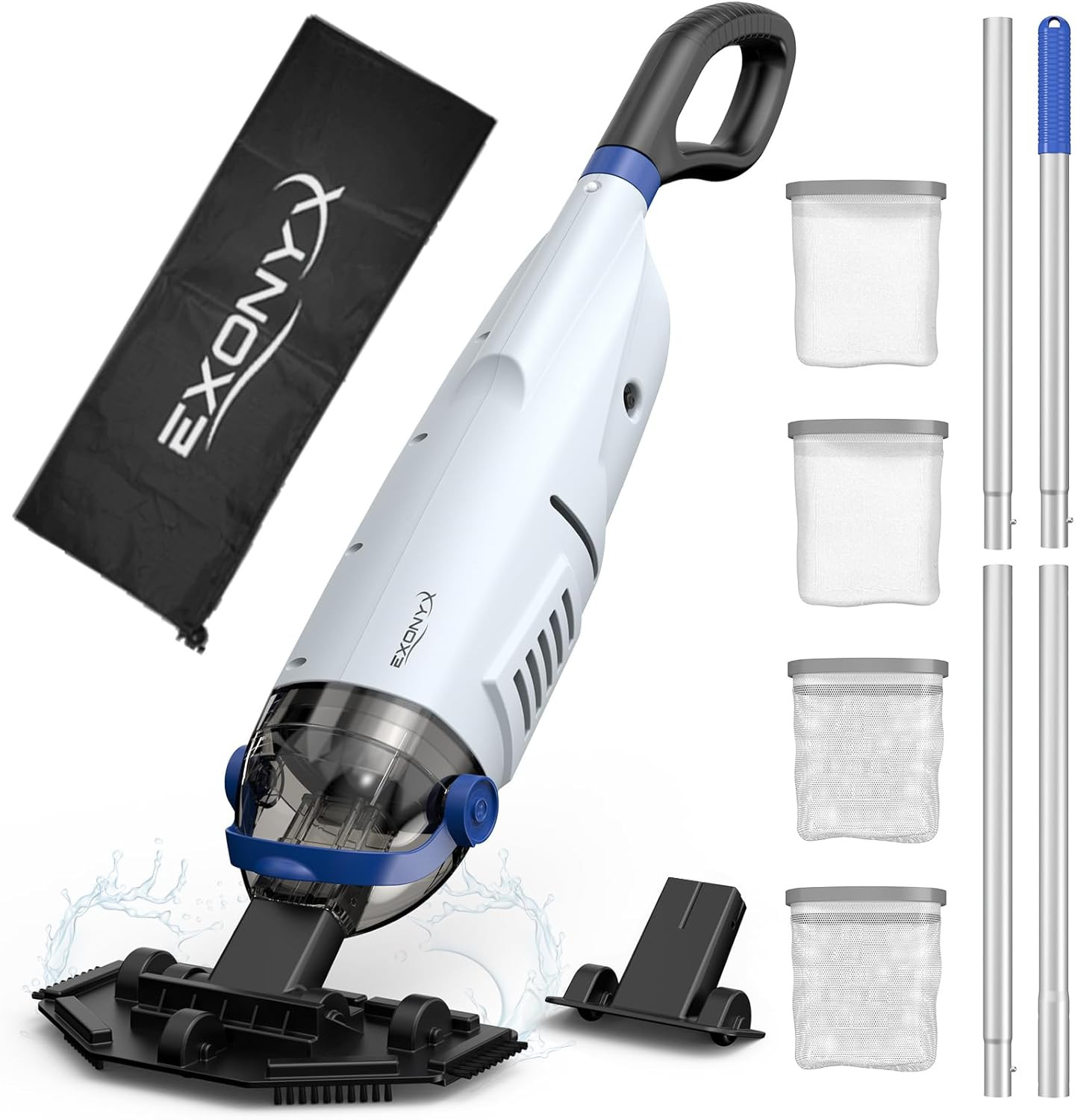 Cordless Pool Vacuum for above Ground Pool, 18.5GPM Enhanced Suction Handheld Po