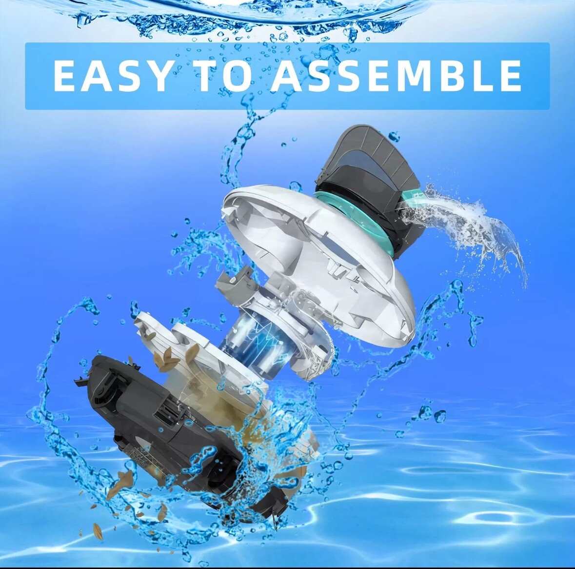 WINNY Cordless Robotic Swimming Pool Cleaner-WPC-AMUS-013 -60 Minutes Per Charge