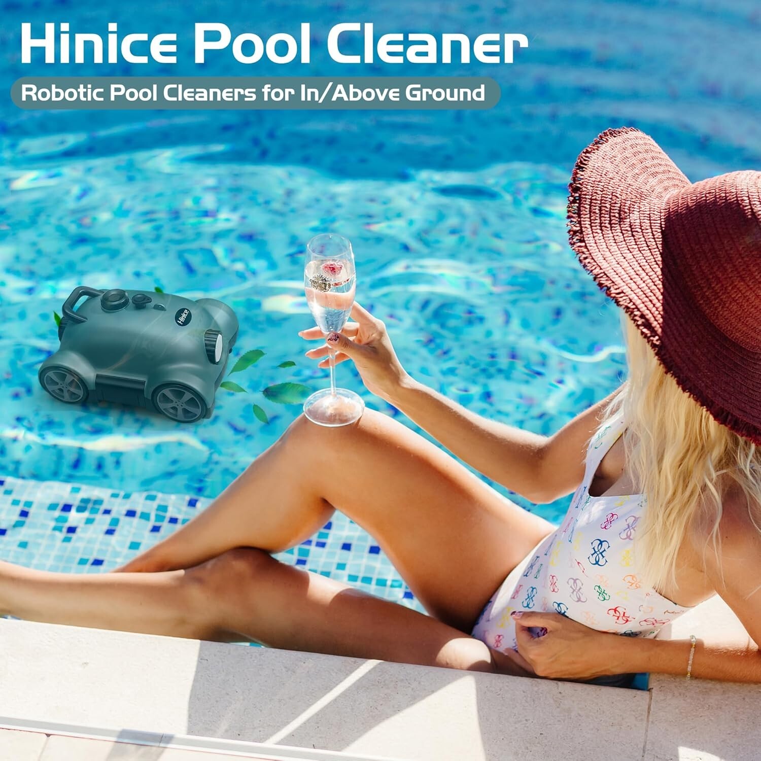 Hinice MF-PC02 Cordless Robotic Pool Cleaner 9000 mAh WHITE