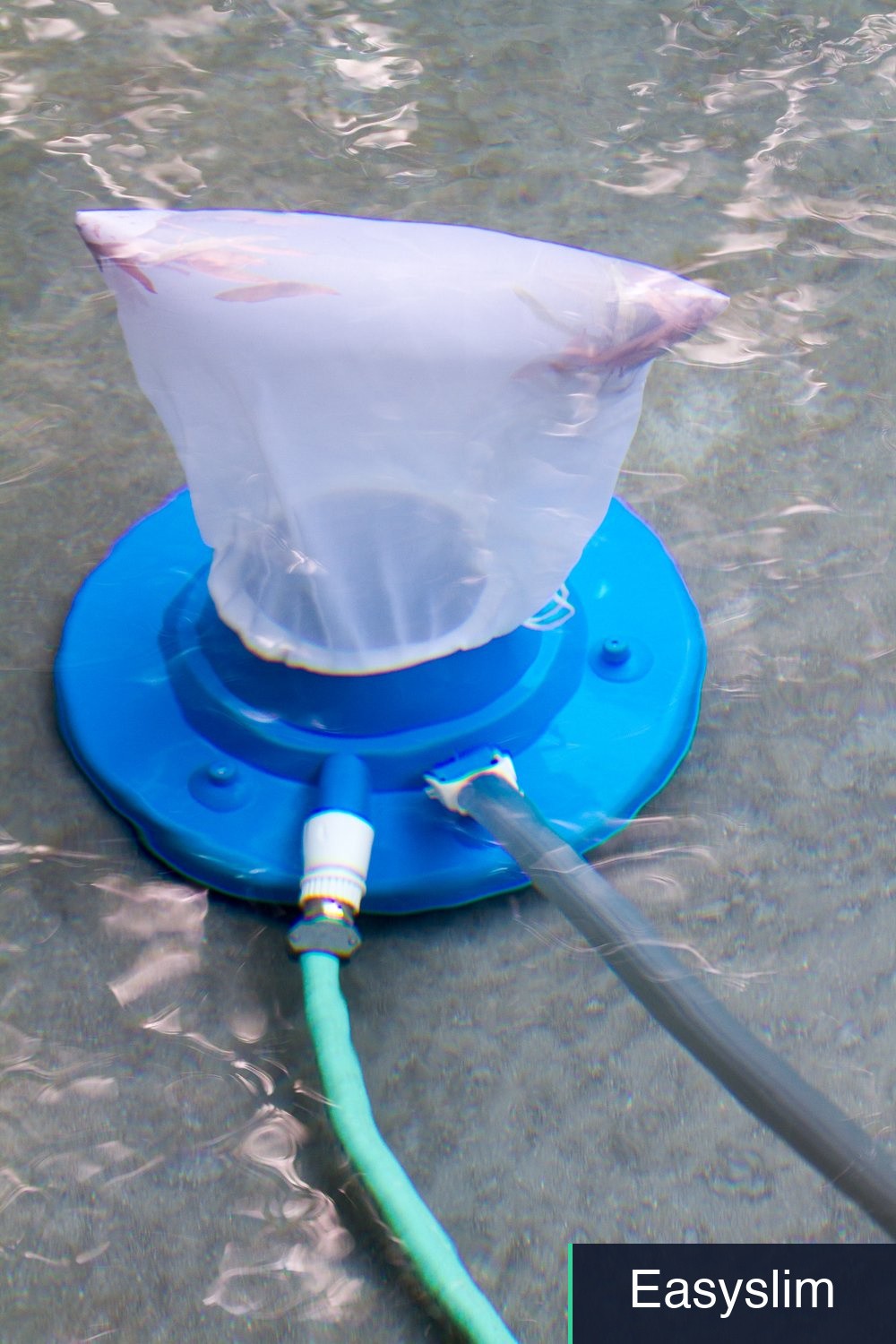 Pool Leaf Vacuum Head 15 Inch Blue Manual Mesh Bag for Pool Cleaning
