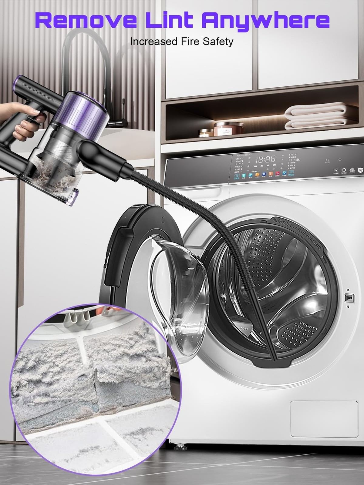 Cordless Vacuum Cleaner, 10 in 1 Stick Vacuum with Powerful Suction, Hose, Gr…