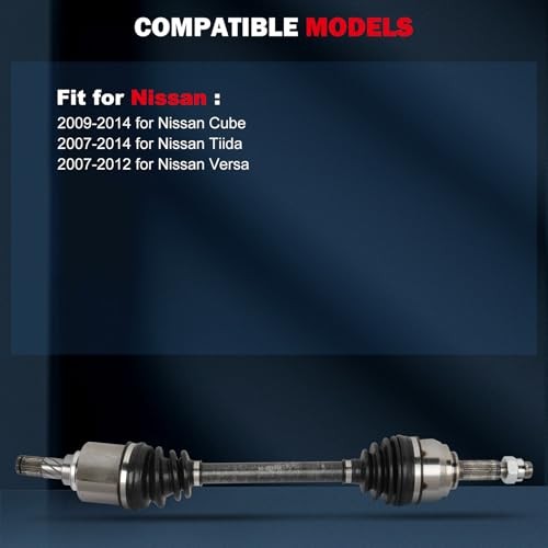 66-6250 CV Axle Shaft Assembly Fit 2009-2014 for Nissan Cube 1.8L,2007-2014