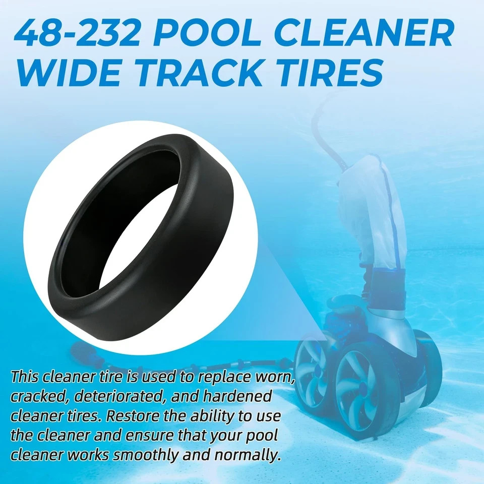 Pool Cleaner Tires 48-232 WideTrax Tire Compatible with Zodiac Polaris Black …