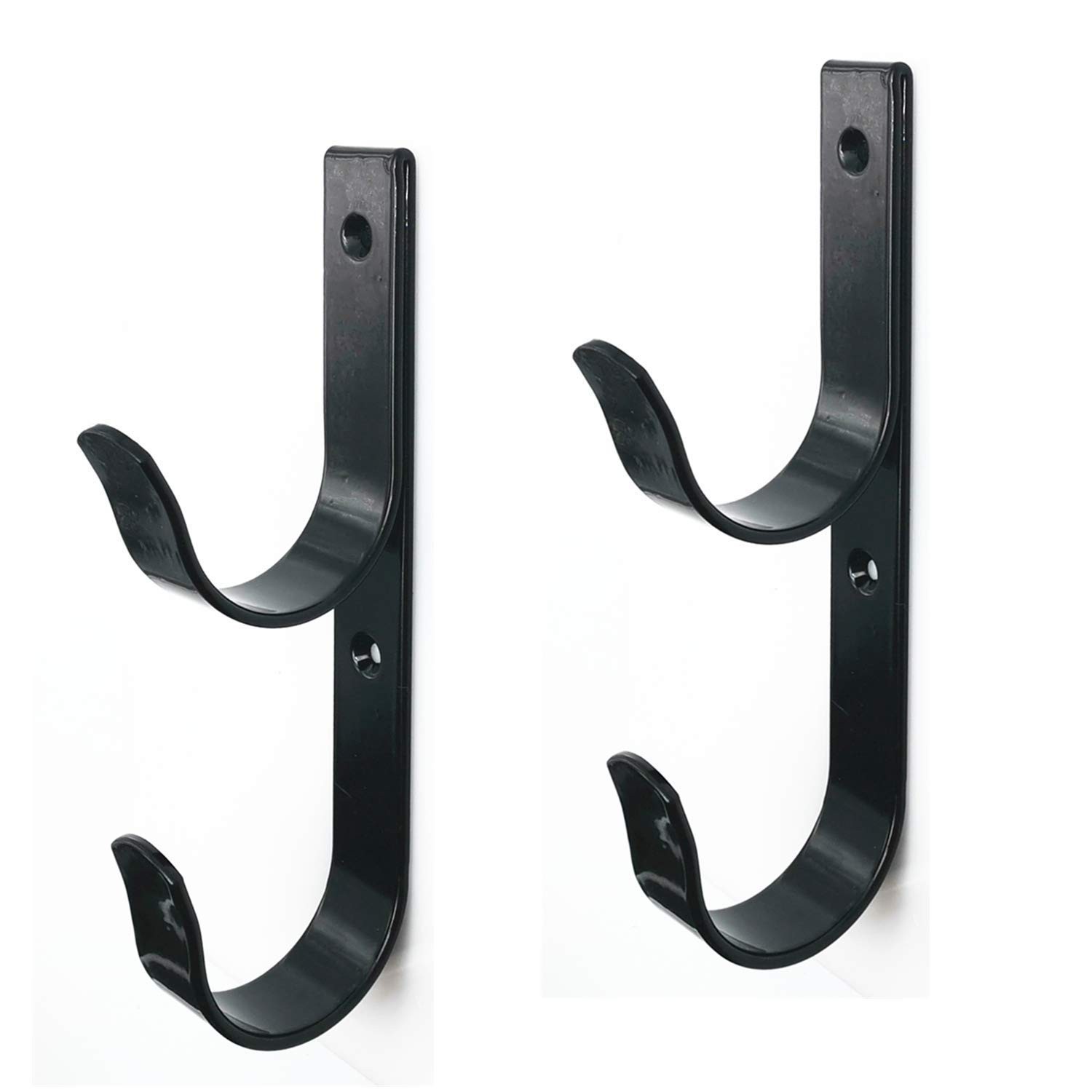 4 PCS Set Wide Pool Pole Hangers Heavy Duty Black Aluminium Holder Hooks with…