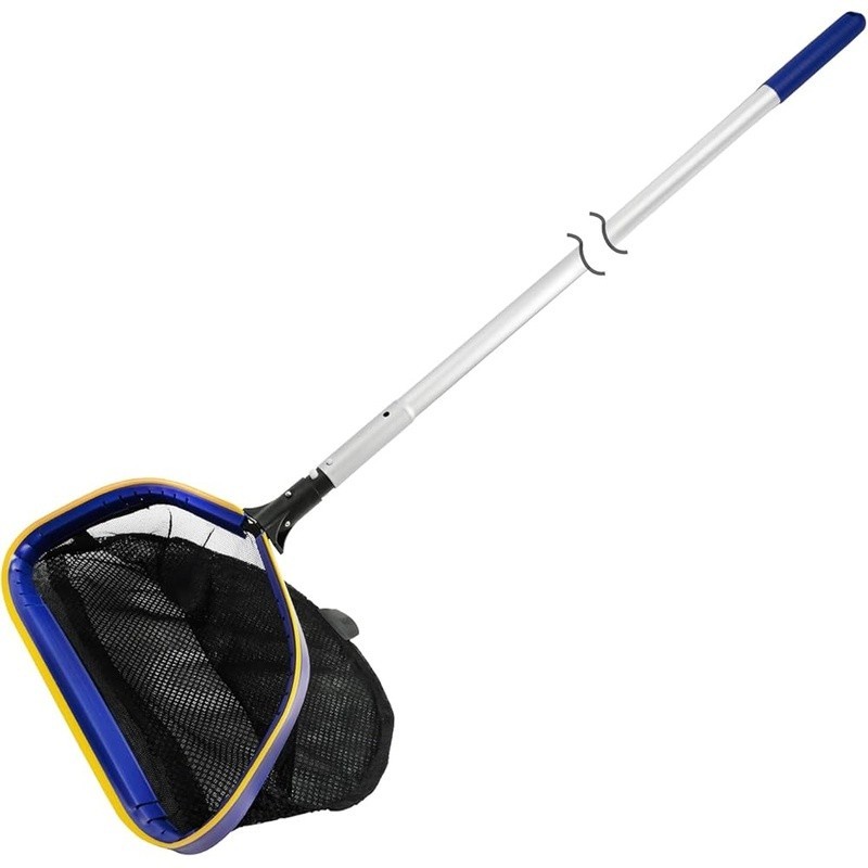 Heavy Duty Pool Rake Skimmer Net W/ 10ft Adjustable Pole Easy Debris Cleanup New
