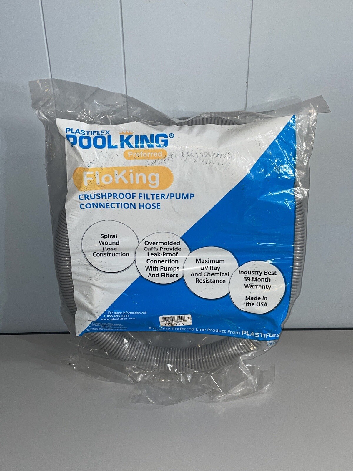 Plastiflex Deluxe FloKing Swimming Pool Filter Connection Hose – 6&prime; x 1.25&Prime;