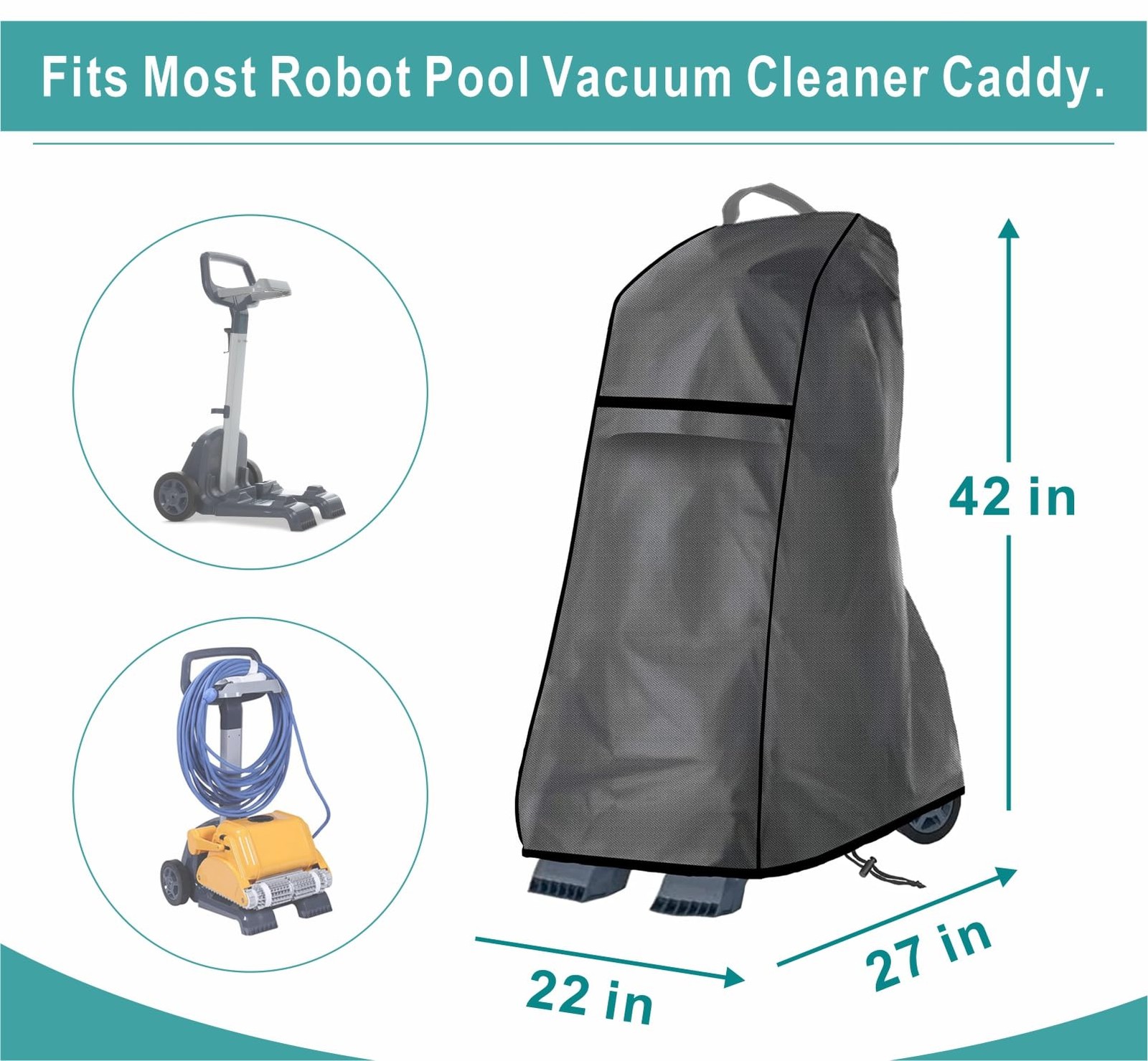 Pool Robotic Cleaner Cover – Universal Fit for Dolphin, Pentair, Polaris Pool…
