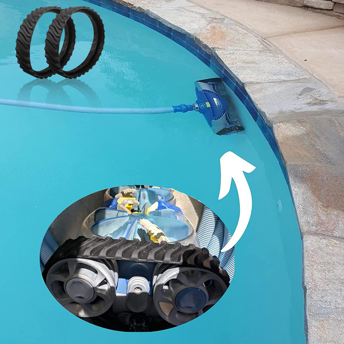 2 PK MX8 MX6 Pool Cleaner Tire Track R0526100 For Zodiac MX8 Elite, MX6 Elite