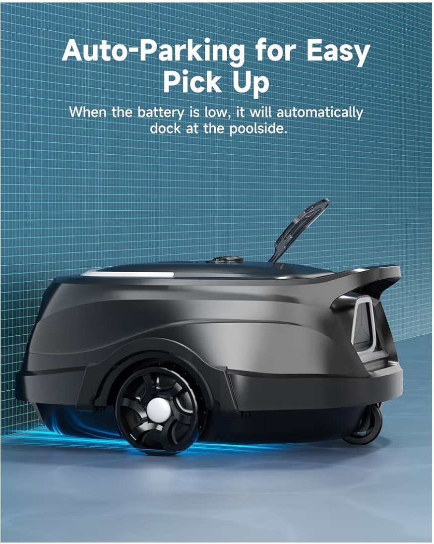 Wybot A1 Robotic Pool Cleaner Dual Filters Self-Parking Above/In Ground Pools