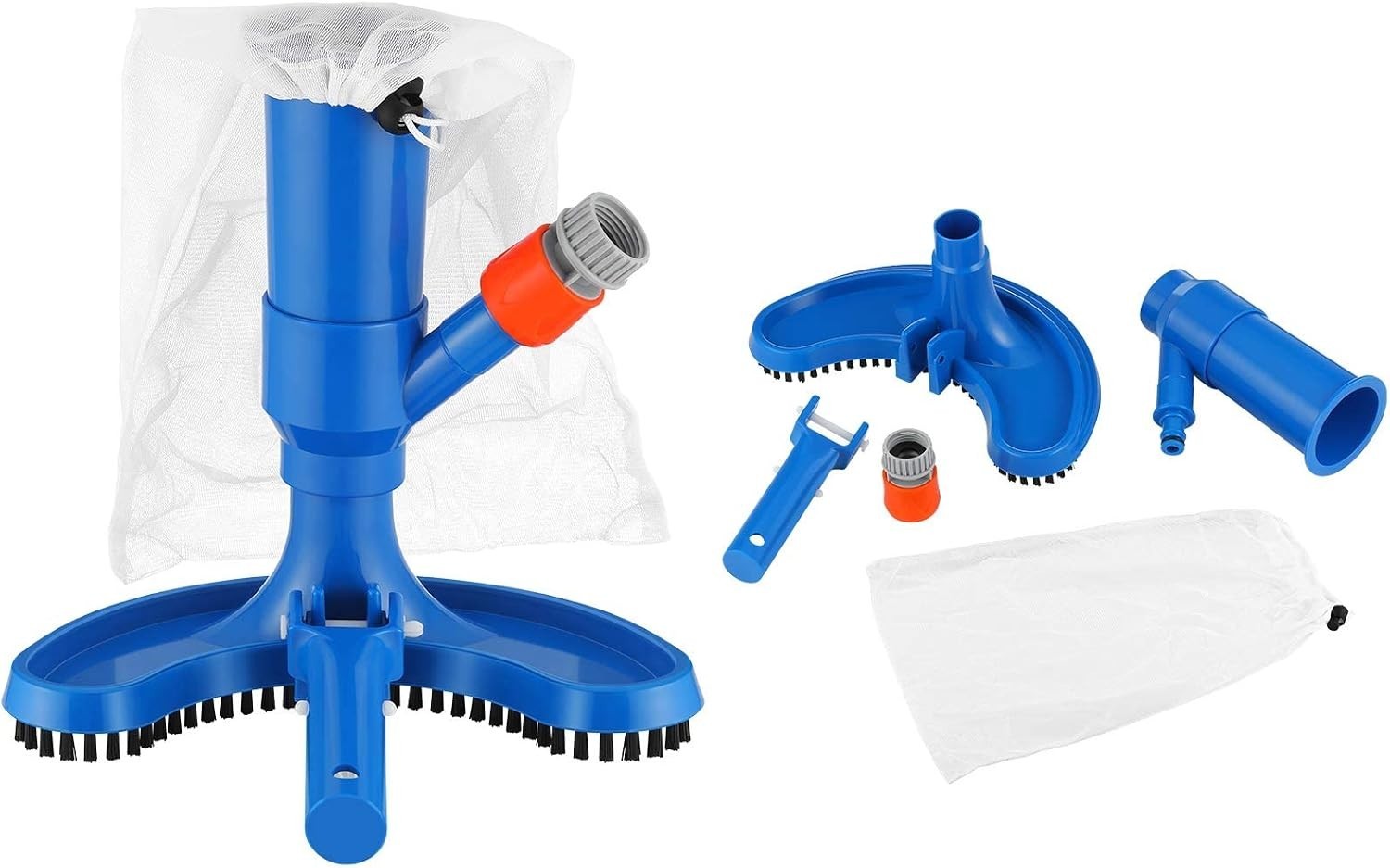Portable Pool Spa Jet Pool Vacuum Jet Underwater Cleaner with Brushes & Mesh Bag
