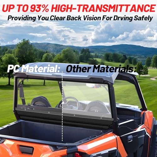 General 1000 Rear Windshield PC Back Window Compatible with Polaris Clear