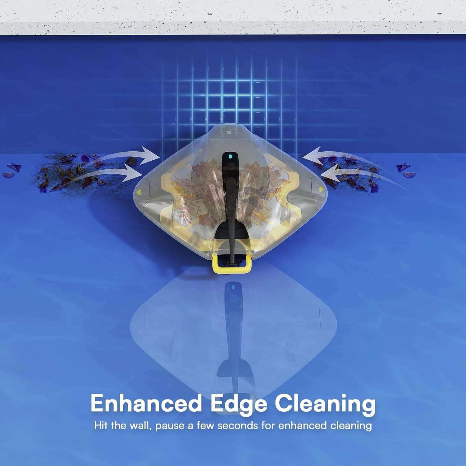 Cordless Robotic Pool Cleaner – above Ground Pool Vacuum Robot – 40W Strong Suct