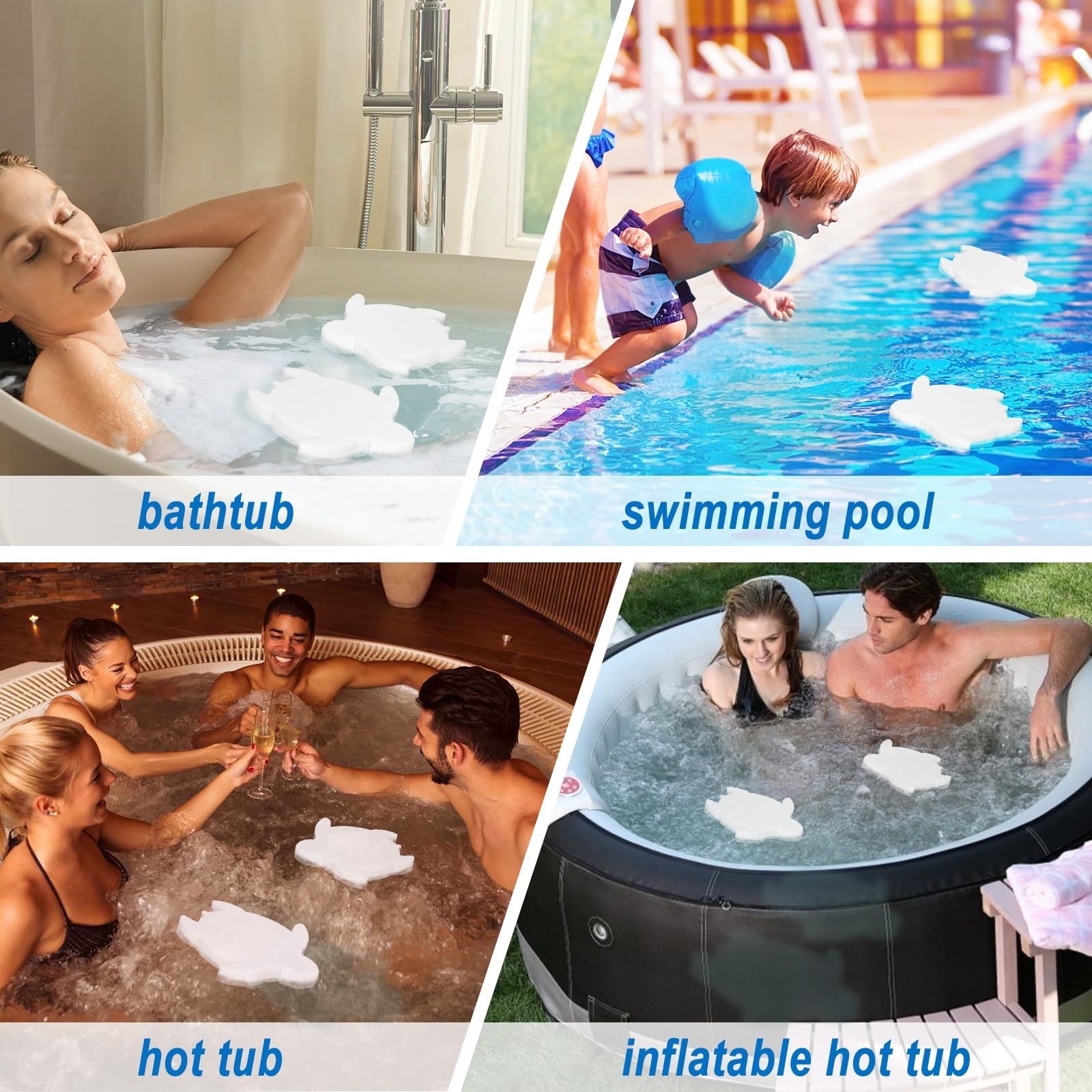 Hot Tub Scum Sponge 2 Pack, Pool Oil Absorber, Waterline Cleaner, White