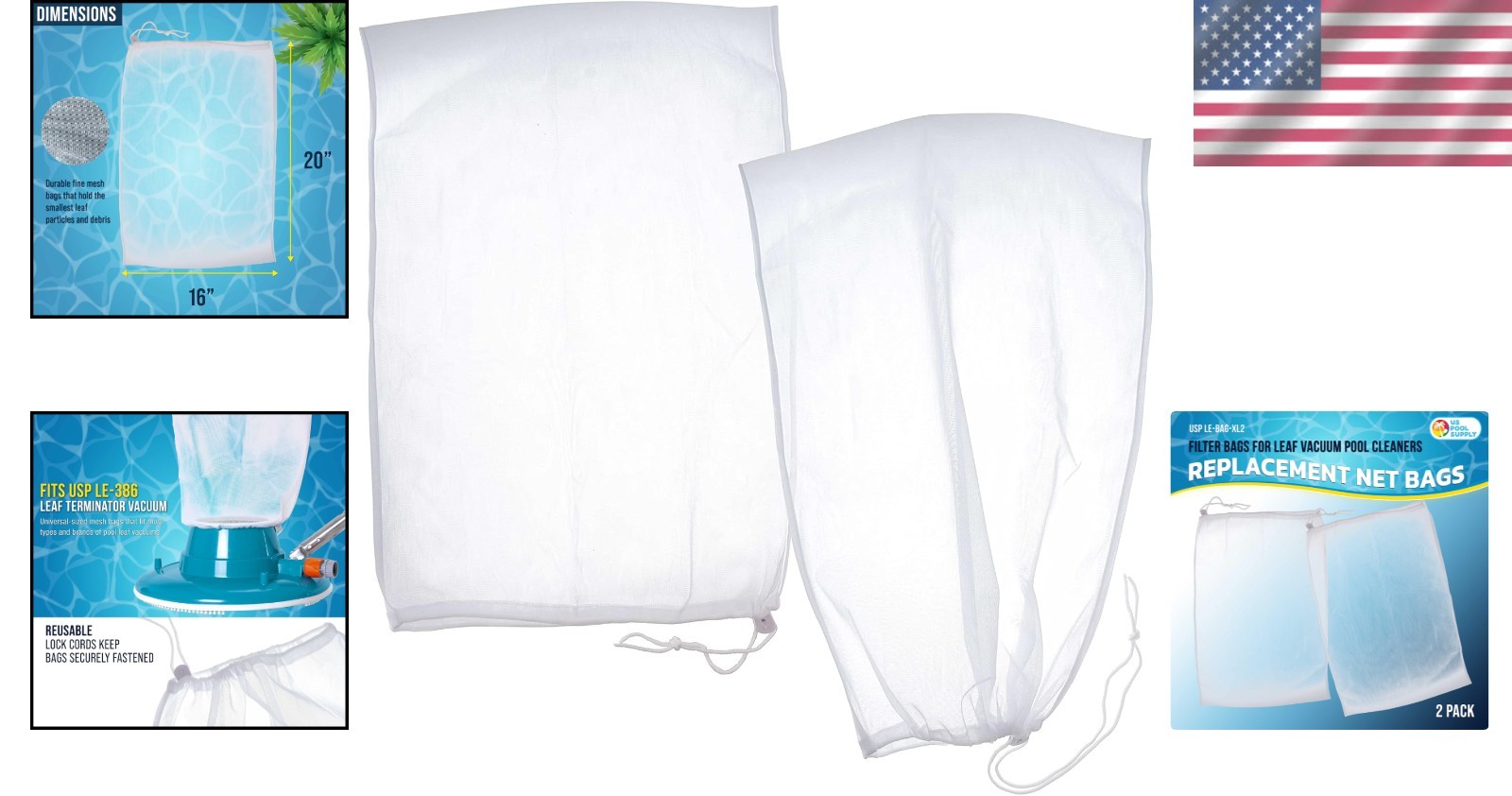 Efficient Leaf Vacuum Filter Bags – 2 Pack, 16&Prime; x 20&Prime; for Optimal Debris Capture