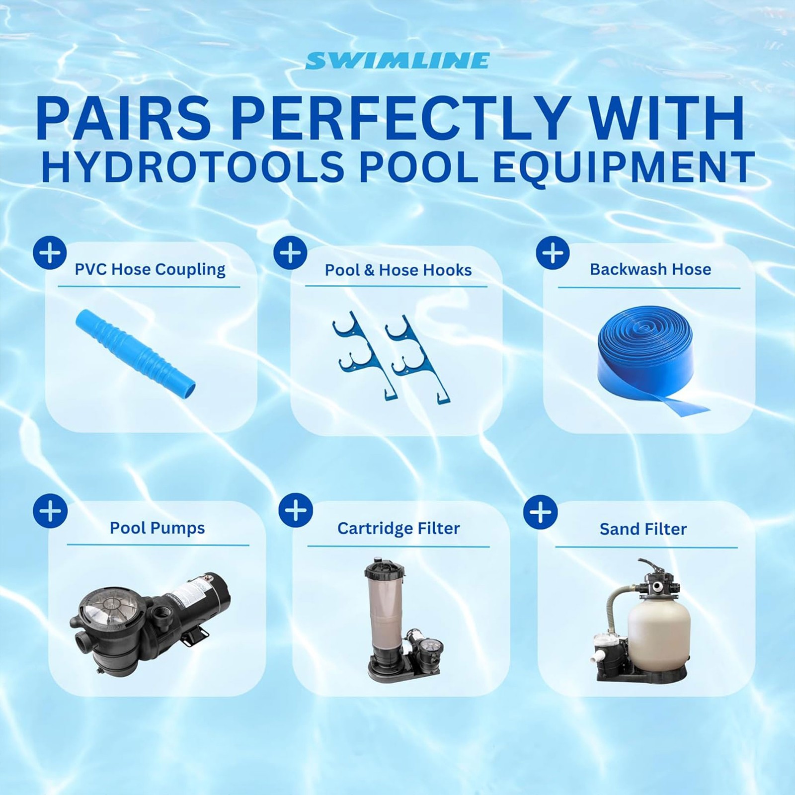 Swimline HydroTools 50’ Premium Spiral Wound Pool Vacuum Hose (Open Box)