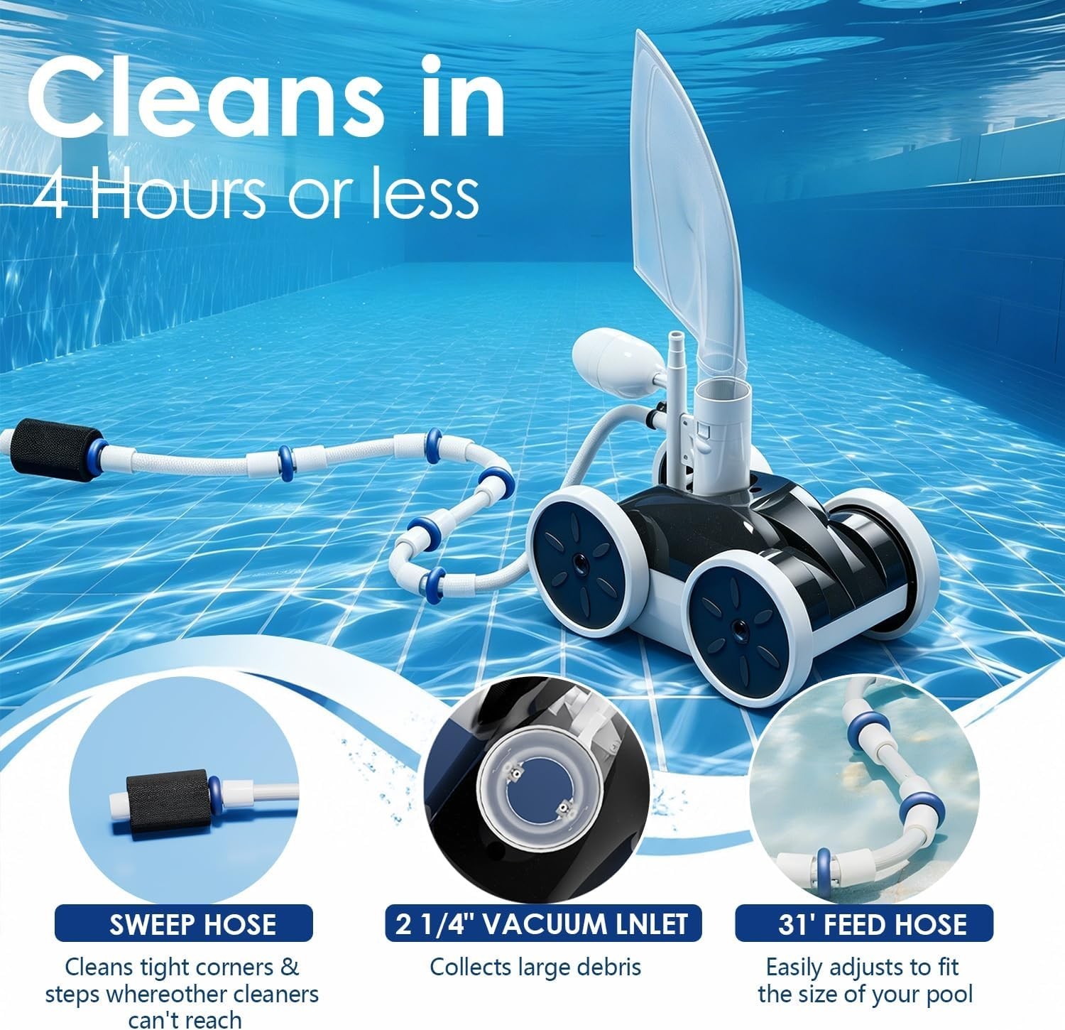 Upgrade Pool Pressure Side Sweeper NEW IN BOX (READ PLEASE)