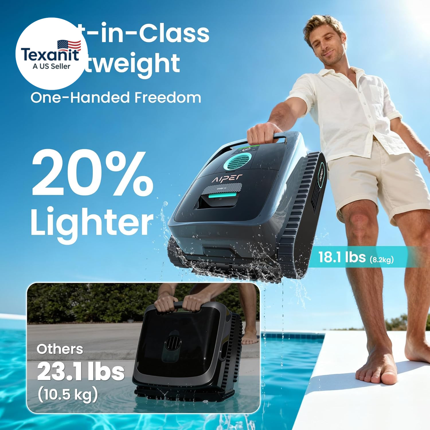 Scuba V3 AI Vision Cordless Robotic Pool Cleaner, 10X Faster Pool Cleaning with