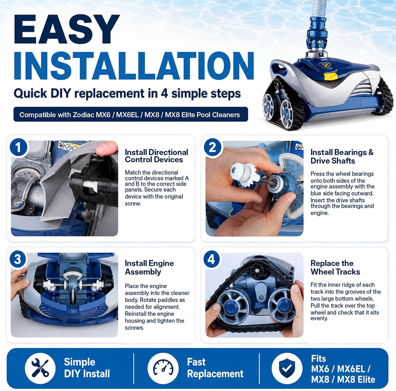 Zodiac Elite Tune Up for R0796200 MX6/MX6 Elite MX8 MX8 Elite Pool Cleaner, S708