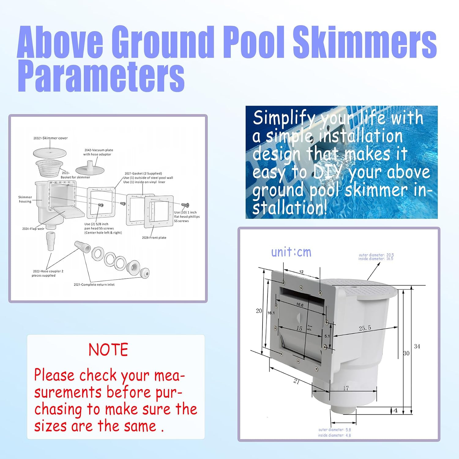 Above Ground Pool Skimmer,Thru-Wall Skimmer,Above Ground Pool Skimmer（With Acces