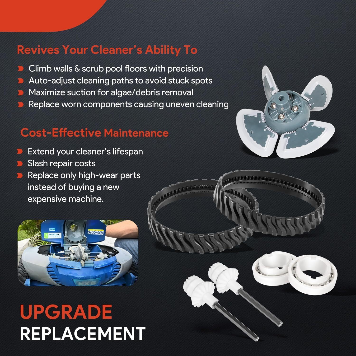 for Zodiac Baracuda MX8 MX6 MX8EL MX6EL Pool Suction Cleaner R052490 Tune Up Kit