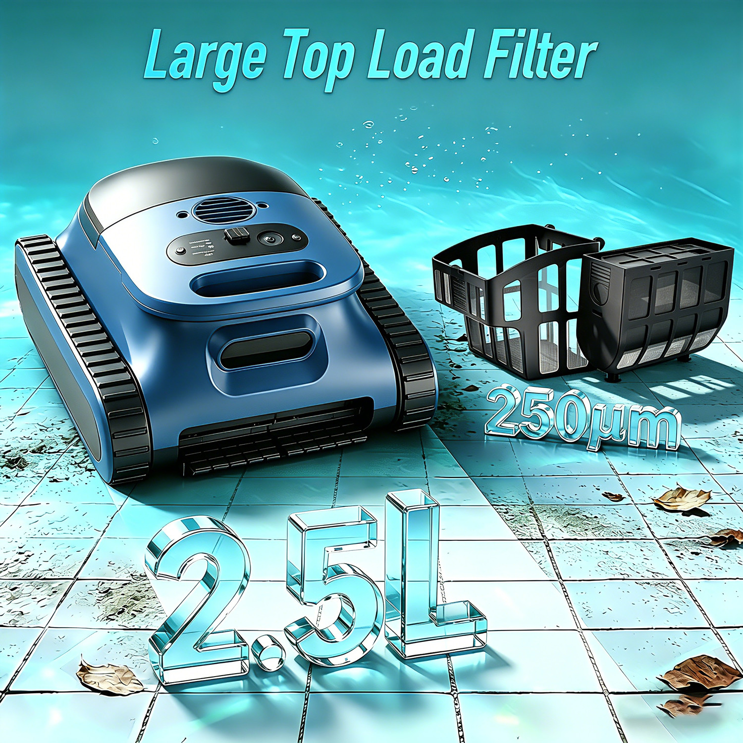 120W Pool Robot Cleaner,Wall Climbing,AI Sonar Navigation System,4800GPH Suction