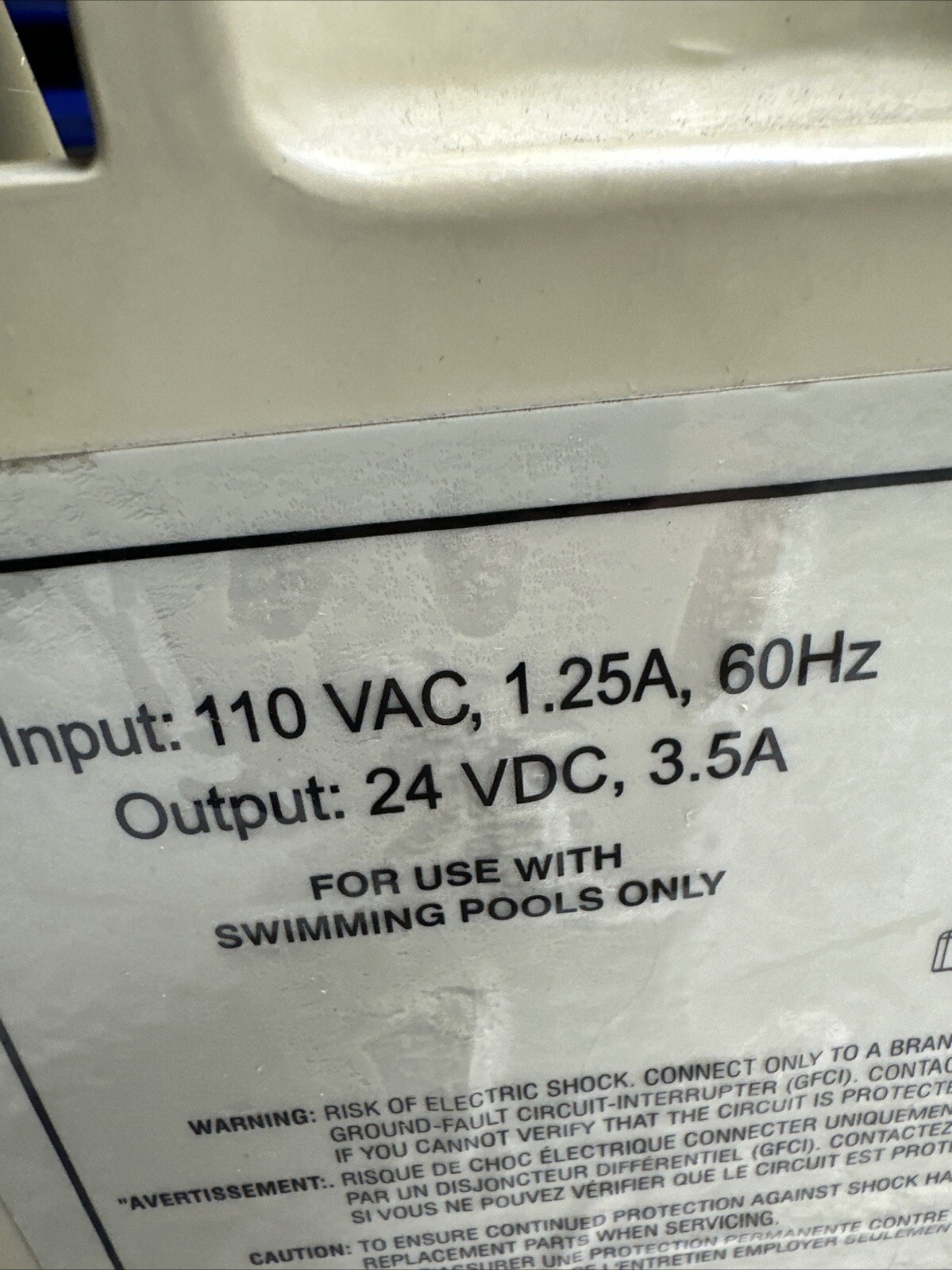Hayward RCX97453 110V Power Supply with 5&prime; Cord DC voltage Sharkvac Quick Clean
