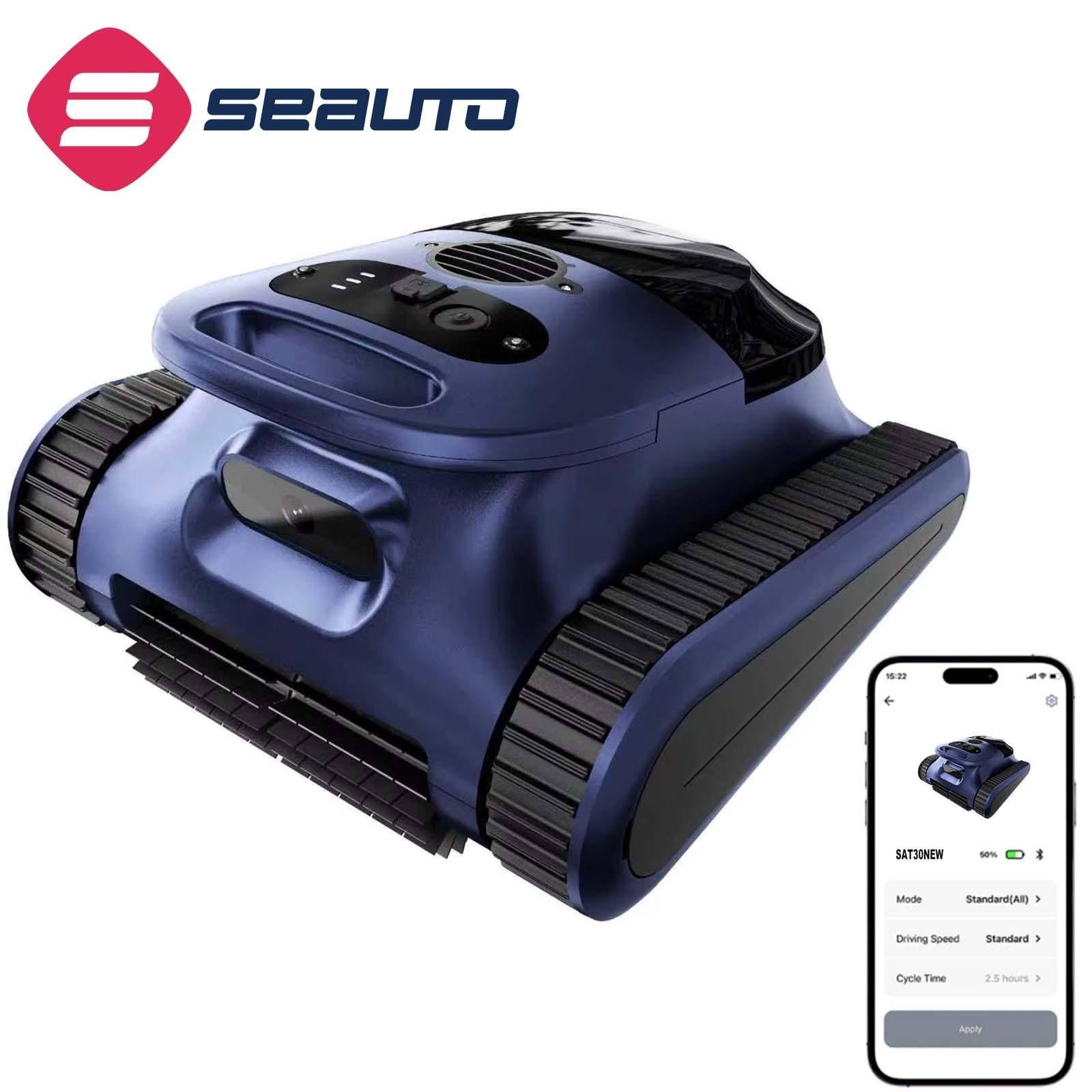 Seauto 2026 Upgrade Cordless Robotic Pool Cleaner Wall-Waterline Cleaning w/APP